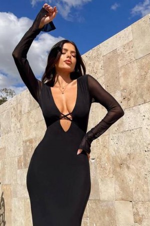 212144 black Evening dress