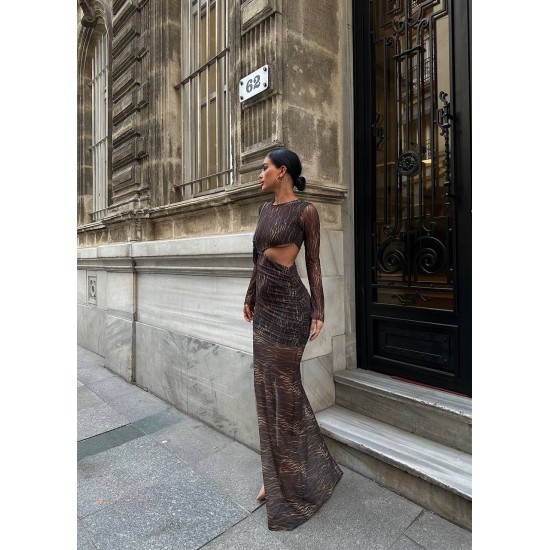 212145 patterned Evening dress