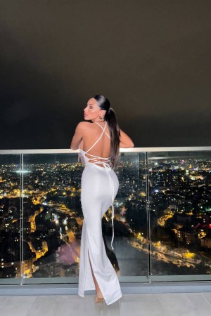 212148 white Evening dress