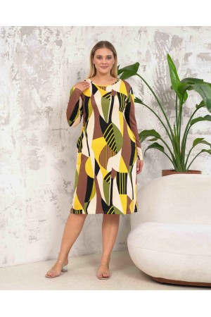 212275 TOPTAN DESENLİ ELBİSE