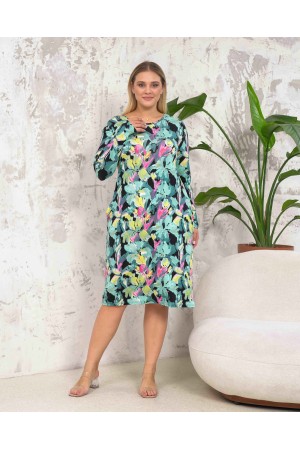 212281 TOPTAN DESENLİ ELBİSE