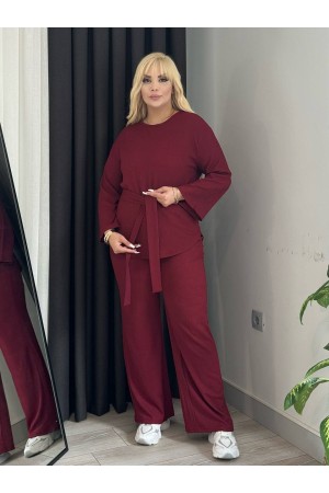212296 TOPTAN BORDO PANTOLON TAKIM