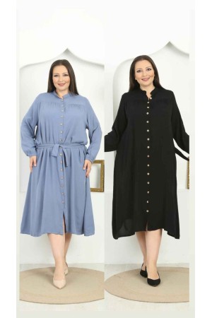 212347 TOPTAN MAVİ ELBİSE