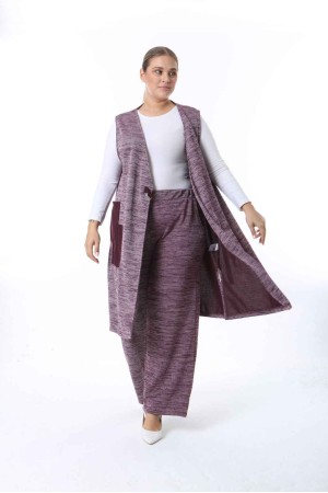 212381 TOPTAN BORDO PANTOLON TAKIM