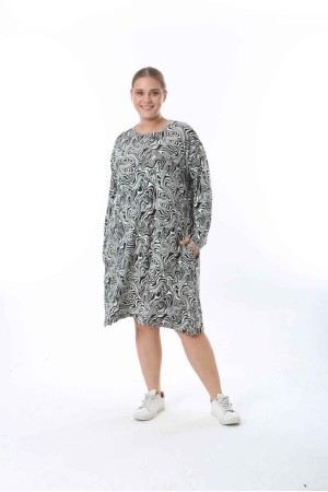 212540 TOPTAN DESENLİ ELBİSE