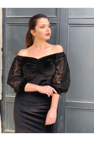 212636 TOPTAN SİYAH ELBİSE