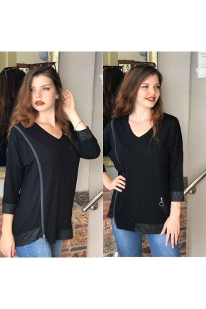 212637 TOPTAN SİYAH BLUZ