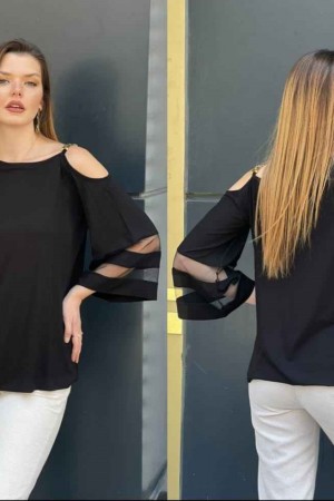 212685 TOPTAN SİYAH BLUZ