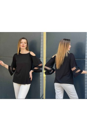 212685 TOPTAN SİYAH BLUZ