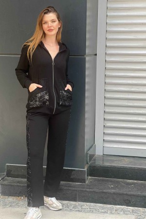 212896 TOPTAN SİYAH EŞOFMAN TAKIM