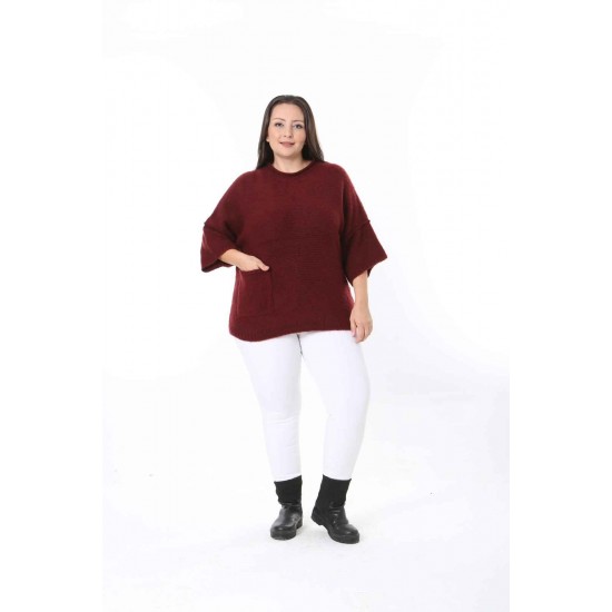 213242 TOPTAN BORDO KAZAK