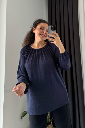 213247 TOPTAN LACİVERT BLUZ