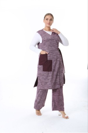 213322 TOPTAN BORDO PANTOLON TAKIM