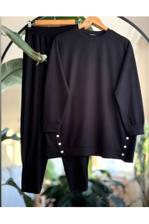 213344 TOPTAN SİYAH EŞOFMAN TAKIM