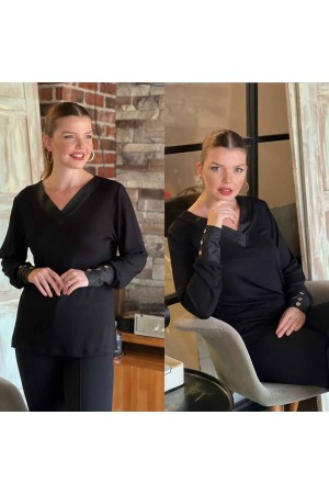 213371 TOPTAN SİYAH BLUZ