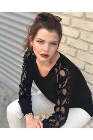 213375 TOPTAN SİYAH BLUZ