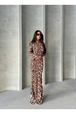 213790 TOPTAN LEOPAR ELBİSE