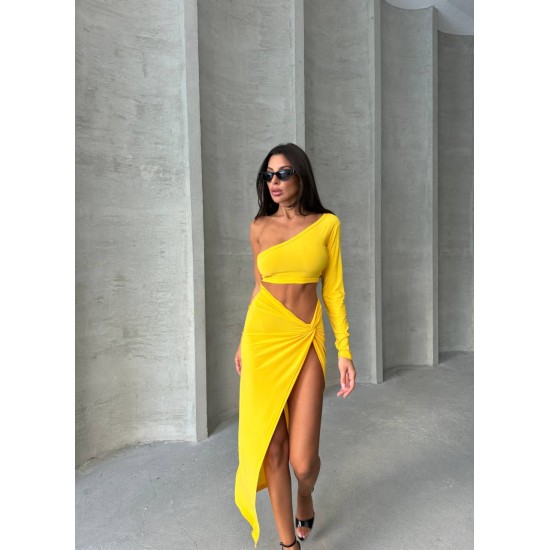 213791 yellow Evening dress
