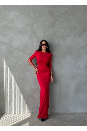213815 TOPTAN KIRMIZI ELBİSE