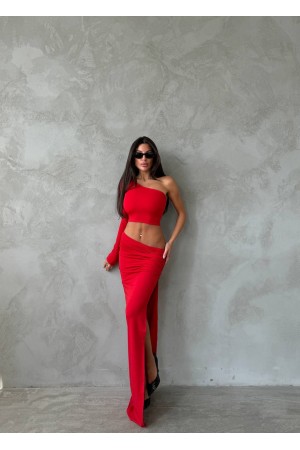 213817 TOPTAN KIRMIZI ELBİSE