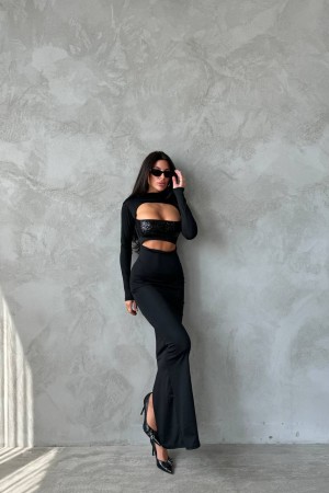 213830 black Evening dress