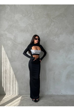 213831 TOPTAN SİYAH ABİYE