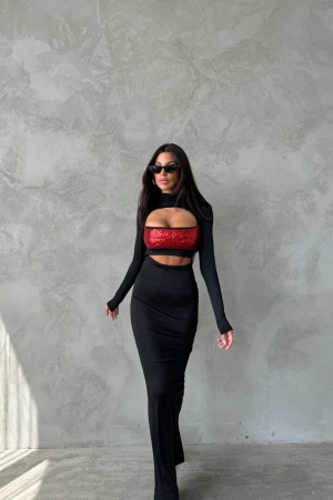 213832 black Evening dress