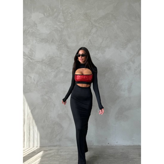 213832 black Evening dress