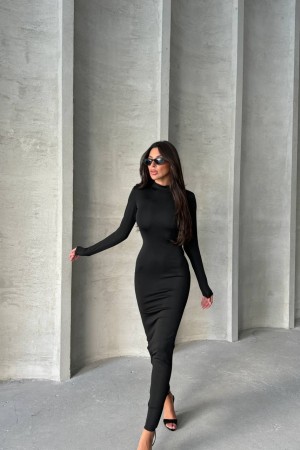 213836 TOPTAN SİYAH ELBİSE