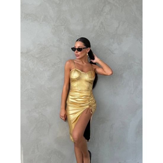213852 gold Evening dress