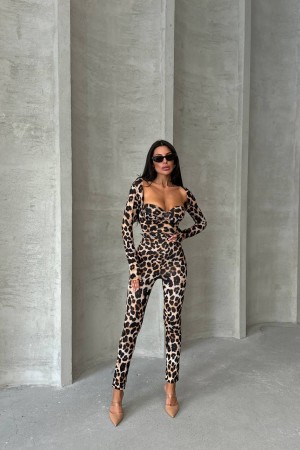 213868 leopard OVERALLS