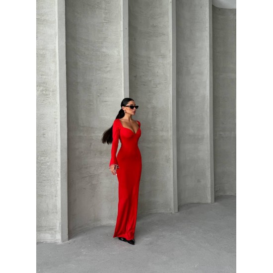 213870 red Evening dress