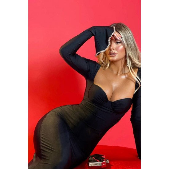 213871 black Evening dress