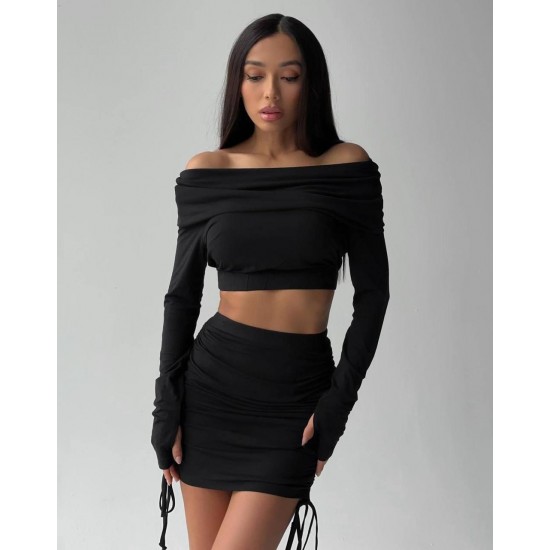 213891 TOPTAN SİYAH ETEK TAKIM