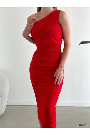 213955 TOPTAN KIRMIZI ELBİSE