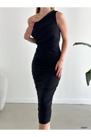 213958 TOPTAN SİYAH ELBİSE