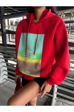 214005 TOPTAN KIRMIZI SWEAT