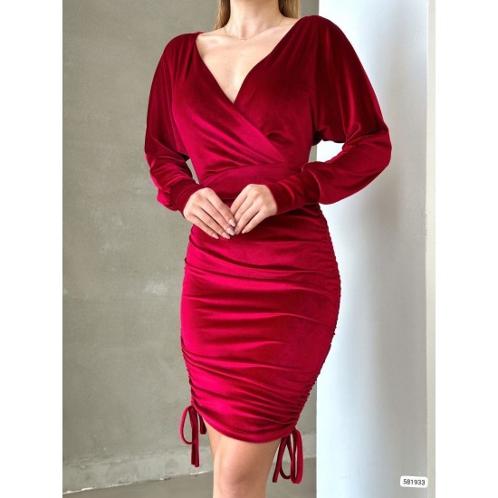 214013 burgundy DRESS