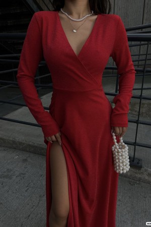 214051 burgundy Evening dress