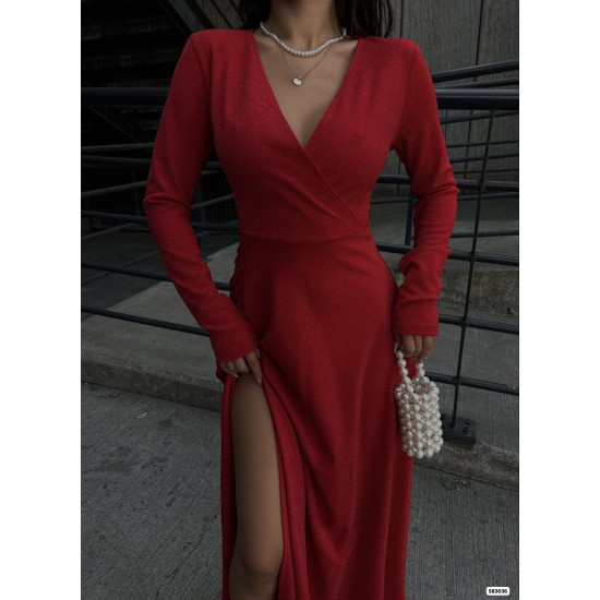 214051 burgundy Evening dress