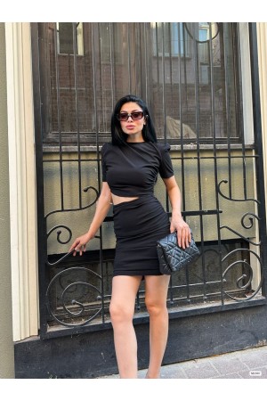 214069 TOPTAN SİYAH ELBİSE