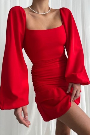 214086 red DRESS