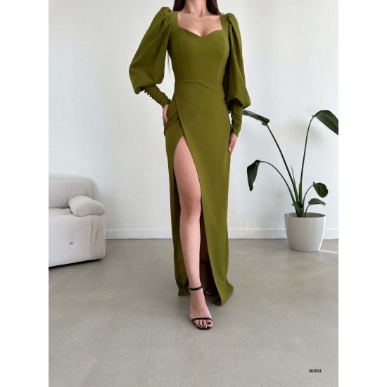 214121 GREEN Evening dress