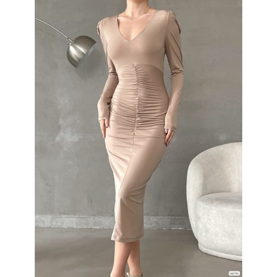 214153 beige DRESS