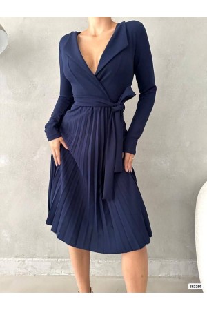 214173 TOPTAN LACİVERT ELBİSE