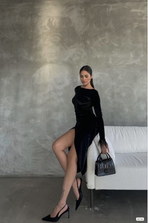 214177 TOPTAN SİYAH ELBİSE