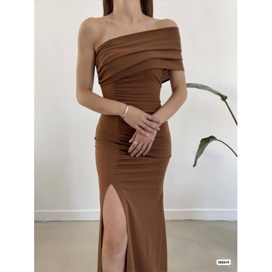 214184 coffee Evening dress