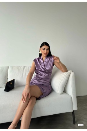 214194 TOPTAN LİLA ELBİSE