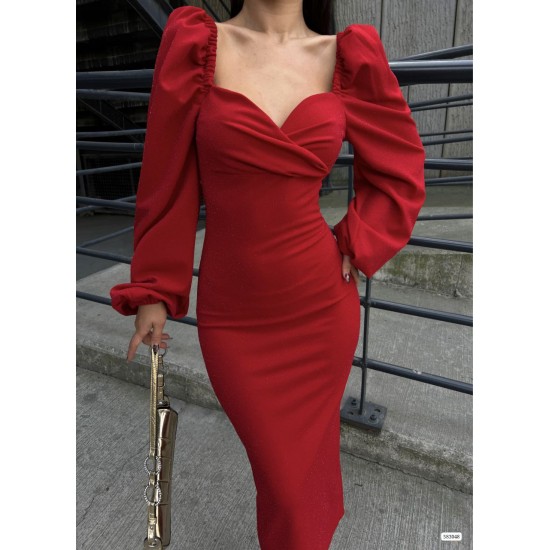 214230 burgundy Evening dress