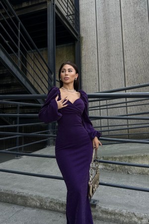 214231 purple Evening dress